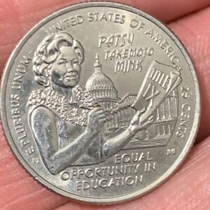 Commemorative quarter - Patsy Mink Design error
